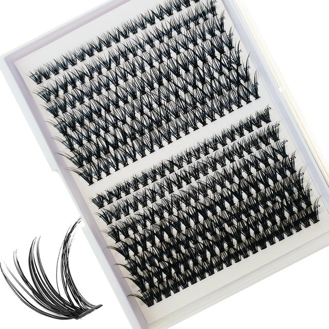 JIEFUXIN Wimperncluster, 280 Stück, Black, 9–15 mm, D-Locken, Unisex - Bild 1
