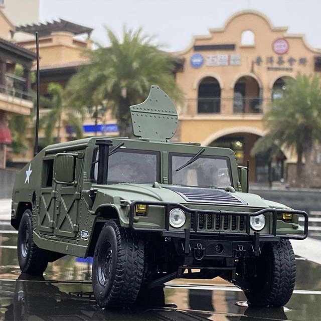 Linyi toy car Hummer H1 Militär Modell, 1:18, Metall, Grün, ab 18 Jahre - Bild 1