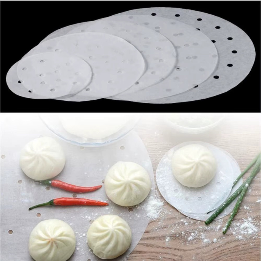100 Stück Einweg Backpapier für Brötchen und Gebäck, rund, weiß - Bild 2