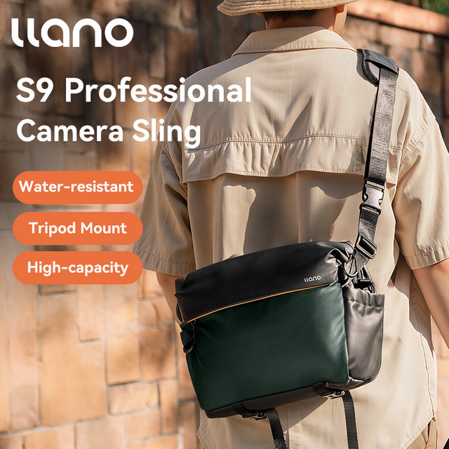 llano S9 Kamera-Umhängetasche für DSLR und spiegellose Kameras, Schwarz, Platz für 1 Kamera und 2 Objektive - Bild 1