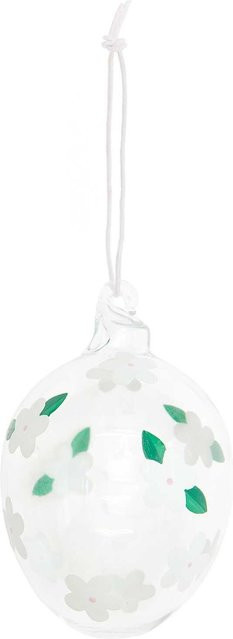 Rico Design Glas Ei mit Erdbeerblütenmotiv handbemalt Durchmesser: 6 cm - Bild 1