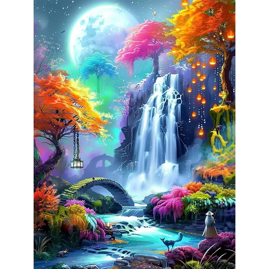 Evershine Diamant-Gemälde Wasserfall Landschaft DIY Acryl Mosaik Bild in Multicolor - Bild 4