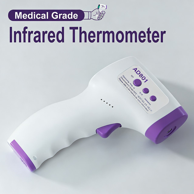 Digitales Infrarot-Thermometer mit Sprachausgabe und Hintergrundbeleuchtung für Baby und Erwachsene in Weiß - Bild 1