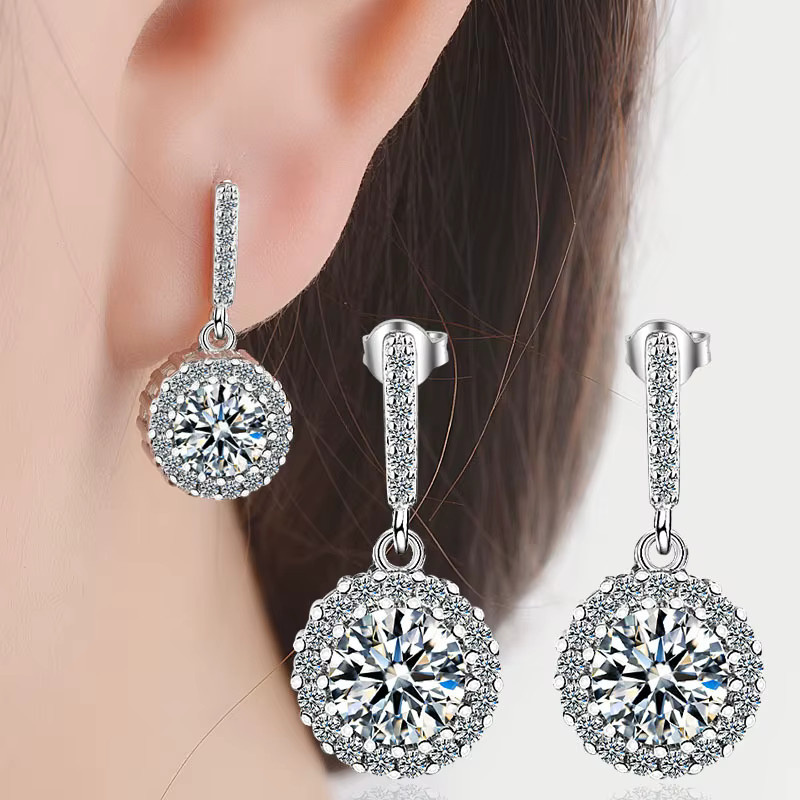 YDSMOSO Ohrringe, 925 Silber, Moissanit, Damen - Bild 2