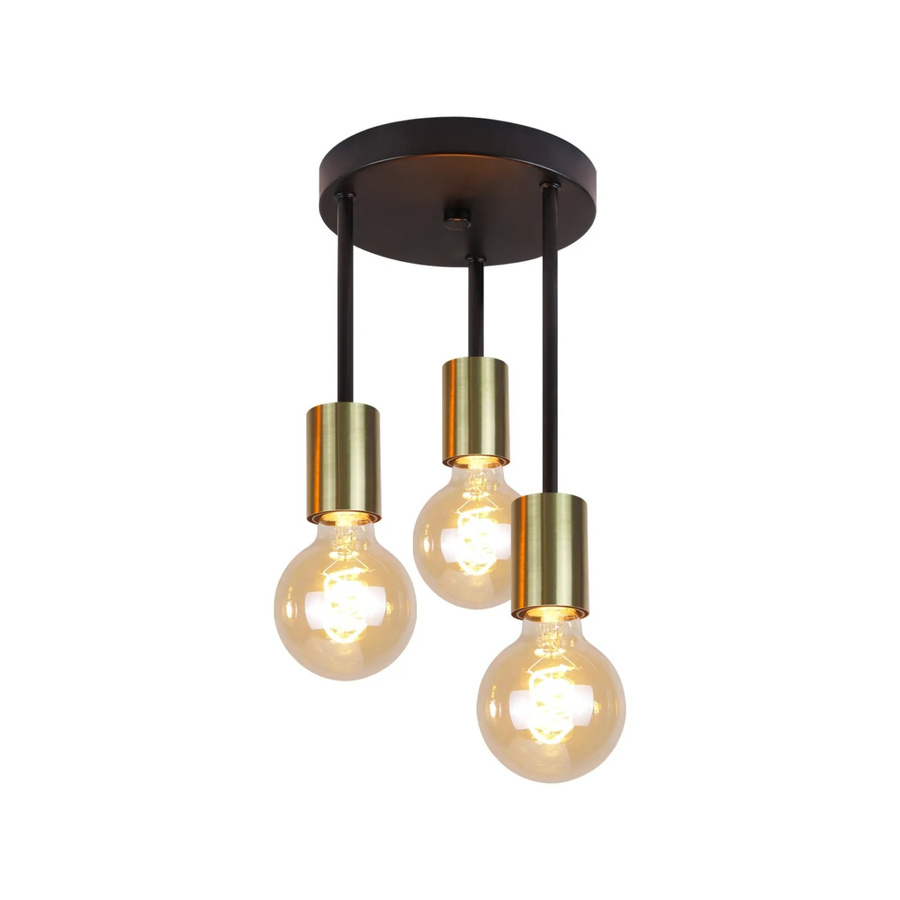 NETTLIFE Deckenleuchte aus Metall in Gold/Messing mit transparentem Glas und E27 Fassung - Bild 2