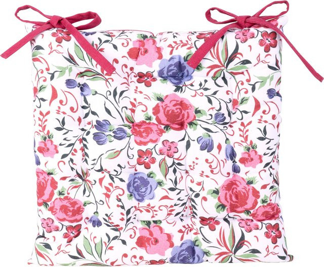 Wende-Sitzkissen Rose von Viva Domo in Pink, Blau und Weiß - Bild 1