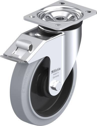 Blickle Lenkrolle LK-POEV 200KA-FI-SG mit Feststeller, Rad-Durchmesser: 20 cm, Tragfähigkeit: 500 kg, Farbe: Grau/Schwarz/Blau - Bild 1