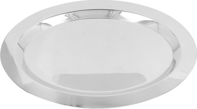 Aimo Servierplatte aus rundem 304 Edelstahl mit Spiegeloberfläche in Weiß - Bild 1