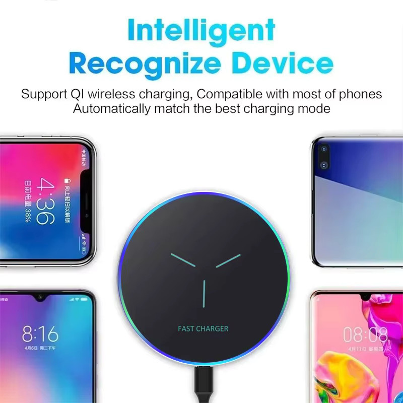 Opansten Kabelloses Ladepad in Weiß, Schnelles kabelloses Ladegerät kompatibel mit iPhone und Samsung Galaxy sowie AirPods - Bild 2