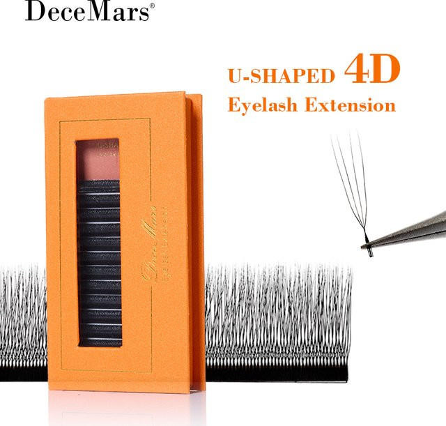 DeceMars 4D-Wimpernverlängerung, U-förmig, 12 Linien/Tablett - Bild 1