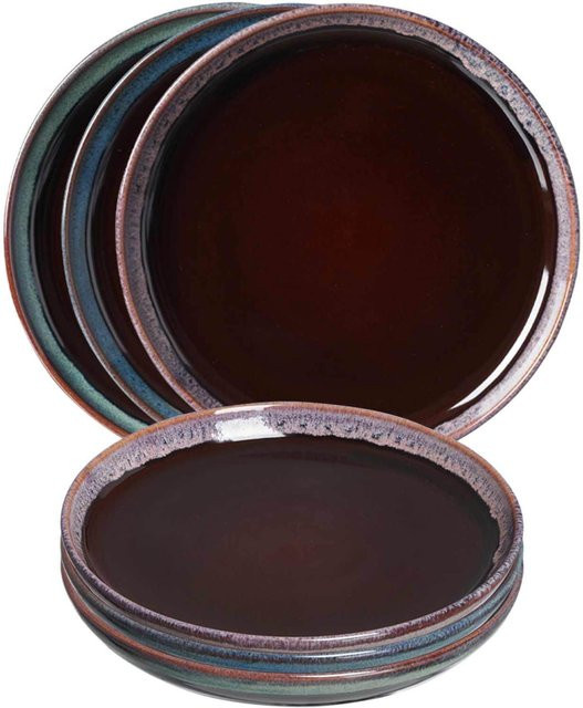 Ritzenhoff & Breker Dessertteller Mongu aus Keramik, Braun, 6er Set, Durchmesser: 20 cm - Bild 1