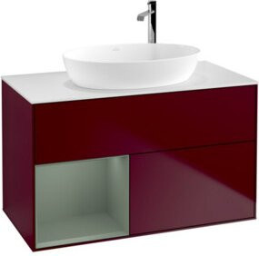 V&B Waschtischunterschrank Finion 100 Wandbeleuchtung in Weiß lackiert B/T/H: 100 x 50,1 x 50,1 cm - Bild 1
