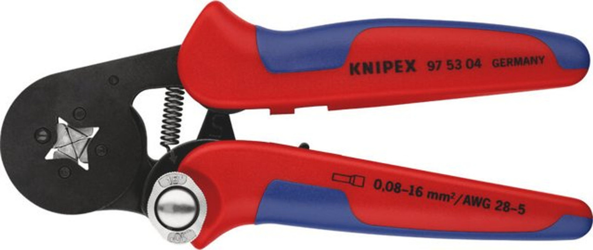 Knipex Selbsteinstellende Crimpzange 97 53 04 für Aderendhülsen mit Seiteneinführung, rot/blau - Bild 2