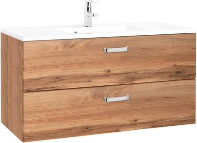 Held Möbel Waschtisch Bologna in Braun und Multicolour, Wandmontage, B/H/T: 100 x 54 x 47 cm - Bild 1
