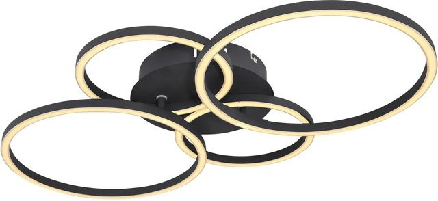 Globo LED-Deckenleuchte Kendy in Schwarz mit modernem Ring-Design - Bild 1