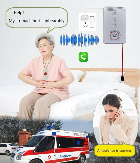 KONLEN 4G LTE SOS Notruf Alarm Paniktaste in Weiß für Senioren und Kinder - Bild 1