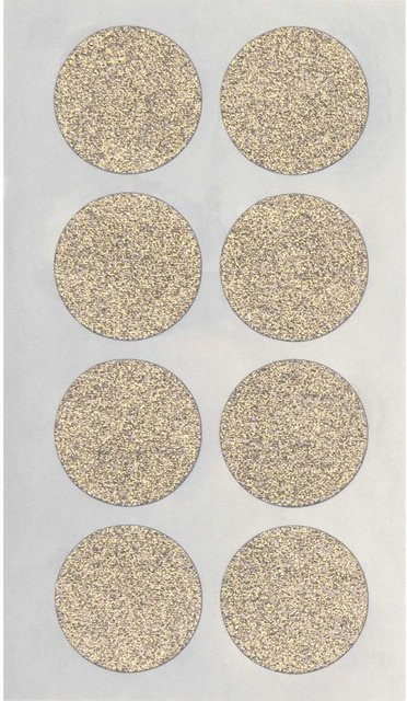 Rico Design Paper Poetry Sticker Kreise in Gold Glitter, 4 Blatt, Durchmesser: 25 mm - Bild 1
