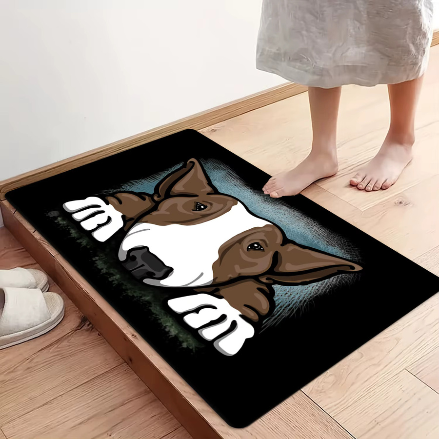 VIKAMA Cartoon-Bullterrier Hundeteppich rutschfest und schmutzabweisend, Mehrfarbig, B/T: 60 x 40 cm - Bild 4