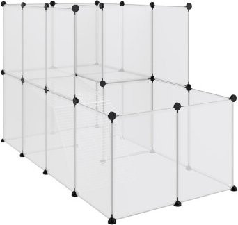 Yiwydaa Kleintierkäfig aus Kunststoff und Stahl, Transparent/Schwarz, B: 142 cm, T: 74 cm, H: 93 cm - Bild 1