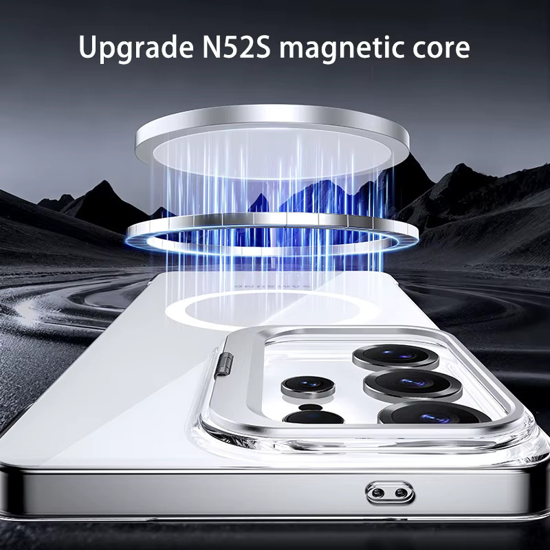 Linsen-Kickstand Rahmenlose Transparente Handyhülle mit MagSafe Magnetischem Schutz für Samsung Galaxy S26 S25 Ultra S26 Plus S24 FE - Bild 5