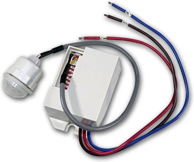 world-trading-net Mini PIR-Bewegungsmelder zum Einbau in Weiß, 230V AC - Bild 1