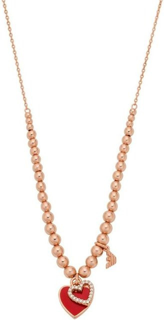 Emporio Armani Halskette, Messing, Roségold, Perle, Zirkonia, Damen - Bild 1