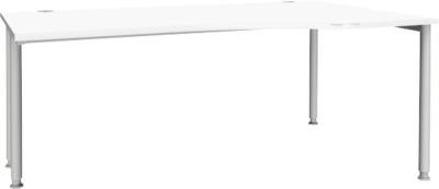 Schäfer Shop Genius Freiformschreibtisch MODENA FLEX mit Ansatz rechts, weiß/weißaluminium, B: 180,0 cm - Bild 1