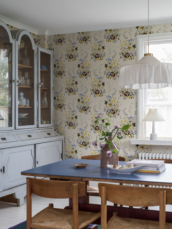 BoråsTapeter Tapete Fagelbo 1961 Vlies Wandgestaltung Floral Vintage in Gelb/Grün - Bild 3