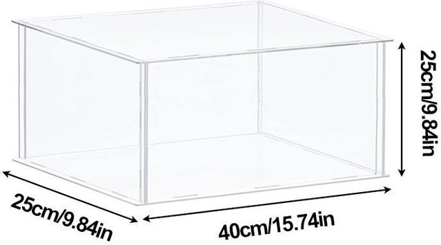 Whosee Staubdichte Aufbewahrungsbox aus Acryl mit Deckel, Transparente Vitrine als Box Organizer, B/T/H: 40 x 25 x 25 cm - Bild 1
