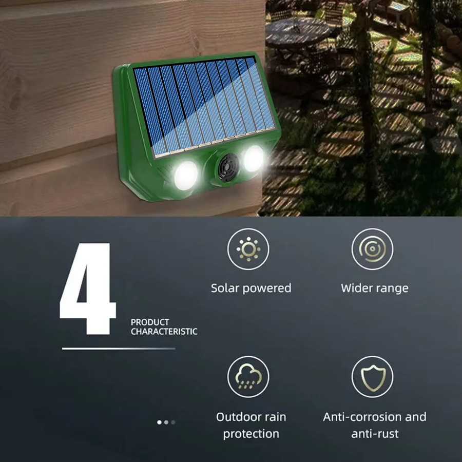 Solar-Tierabwehrgerät IP66 wasserdicht mit 500 mAh Akku in Grün für den Garten und Rasen - Bild 3
