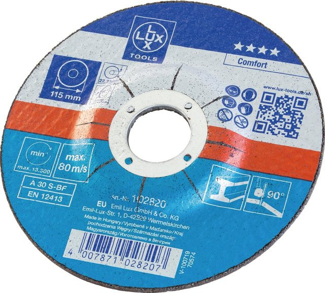 LUX-TOOLS Gewebe-Trennscheibe für Metall, blau, Durchmesser: 115 mm - Bild 1