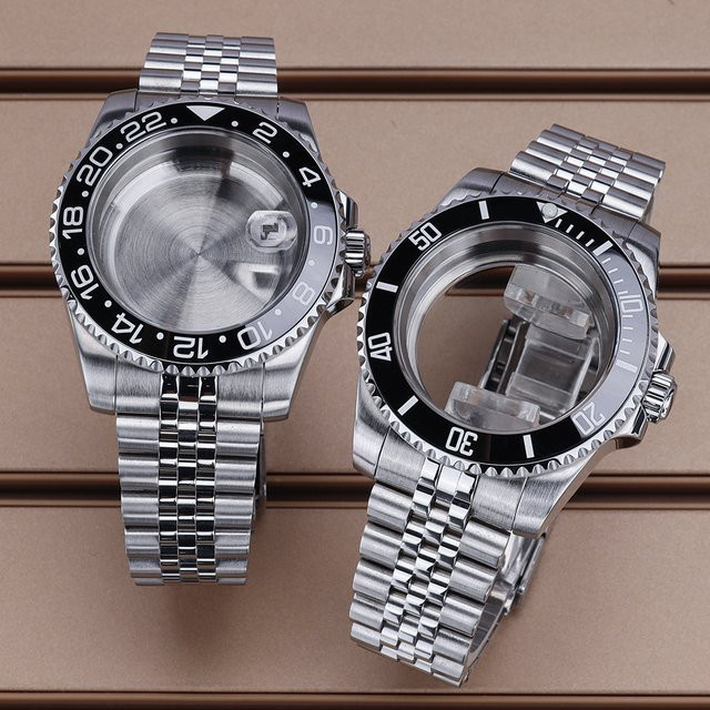 Uhrengehäuse Edelstahl, Saphirglas, 40 mm, Silber, Unisex - Bild 1