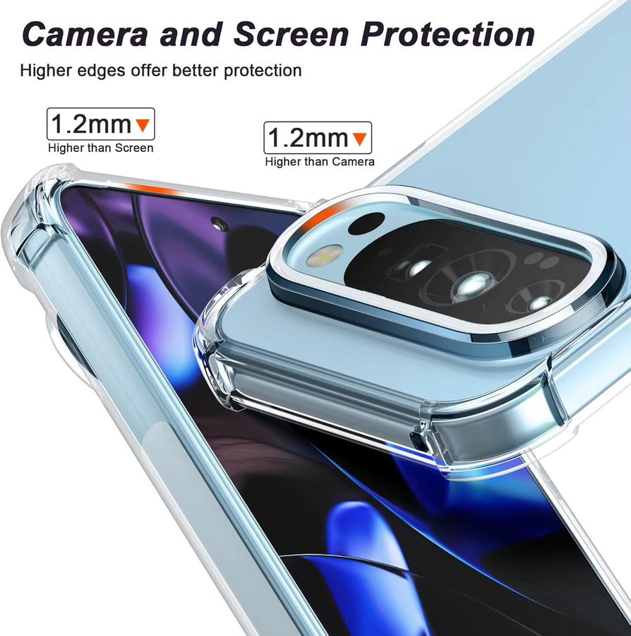 Stoßfeste Airbag Schutzhülle aus transparentem TPU für Google Pixel 10, 10 Pro, 9, 9 Pro XL, 8, 8a - Bild 5