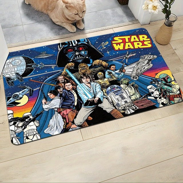 Star Wars rutschfeste Fußmatte von Beast Kingdom aus Polyester mit ikonischen Charakteren und Raumschiffen, B/T: 60 x 40 cm, Mehrfarbig - Bild 1