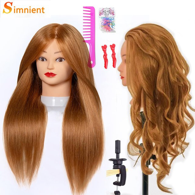 Simnient Übungskopf mit 85 % Echthaar, 26 Zoll, für Haarstyling - Bild 1