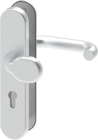 BASI Schutzbeschlag SB 7500 ES1 Wechsel-Garnitur aus Aluminium in Silberfarben für Türstärken 50-70 mm - Bild 1