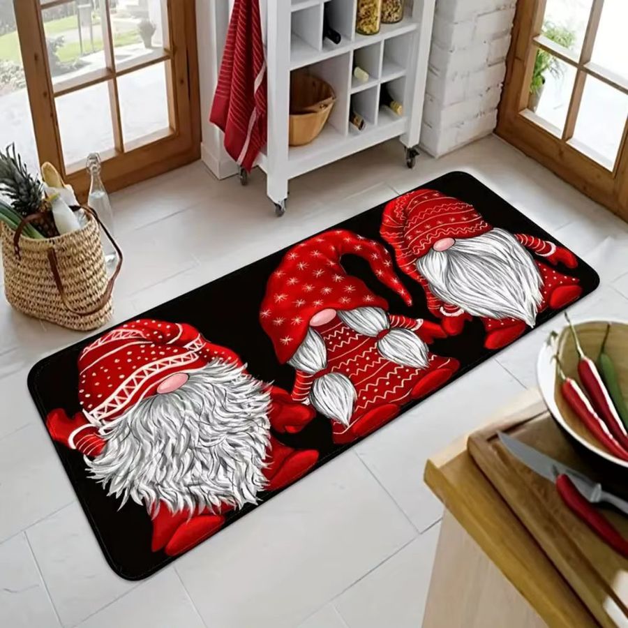 VIKAMA Weihnachtsmann Druckteppich Multicolor rutschfeste Matte für Innen und Außen - Bild 4