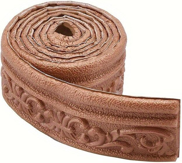 SZ-Damai 3D Schaumstoff Randstreifen selbstklebend, Endlosrolle für Decken-, Sockel- und Ecklinien, Braun, 10 Meter - Bild 1