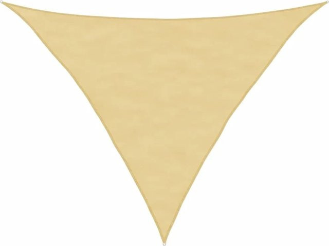 Furnicato Sonnensegel Dreieck aus Polyester-Oxford in Sandfarbe, B/T/H: 35 x 35 x 49 m - Bild 1