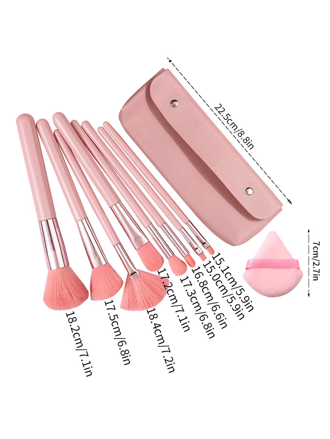 KOSSHOW Make-up-Pinsel-Set, 11-teilig, mit Puderquaste und Aufbewahrungstasche - Bild 2