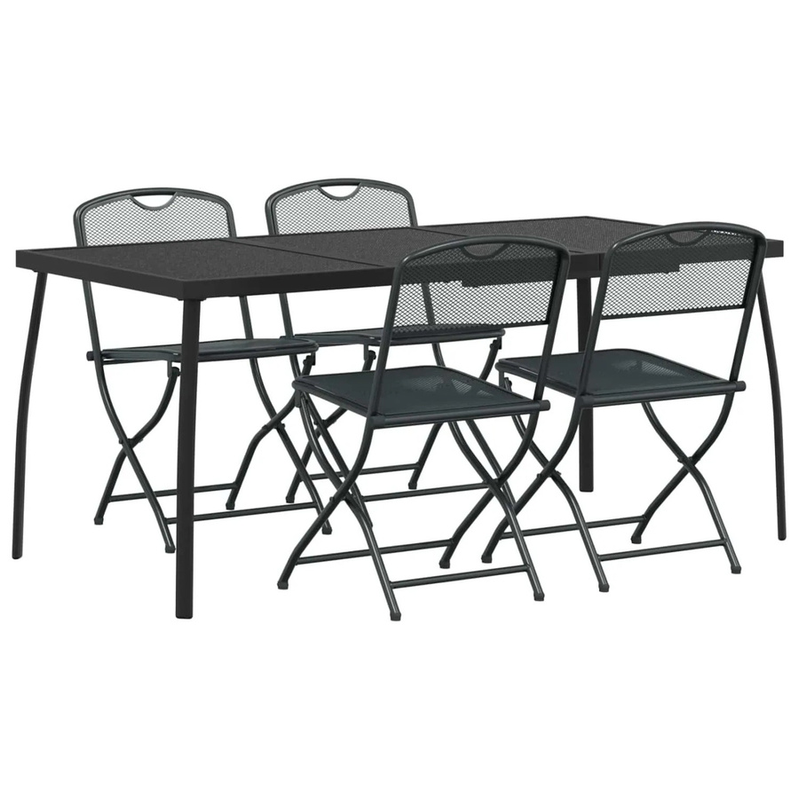 vidaXL Gartenmöbel Set 5-teilig aus Eisen und Stahl in Anthrazit - Bild 2