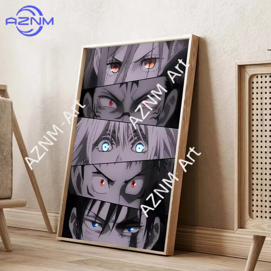 KAYOU Anime Jujutsu Kaisen Leinwandgemälde Collage mit Itadori Yuji, Fushiguro Megumi und Sukuna als modernes Wandposter in Mehrfarbig - Bild 2