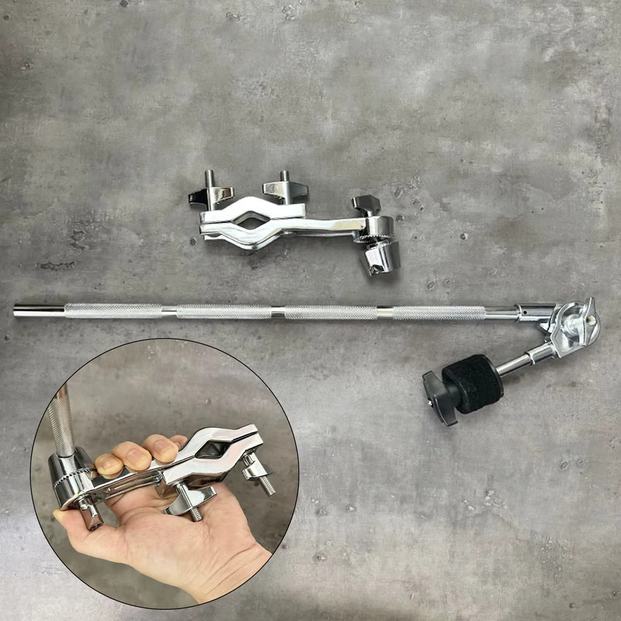 Miwayer Universal Becken-Ständer-Halterung aus Metall in Silber zur Beckenerweiterung für die meisten Standard-Drumsets - Bild 2