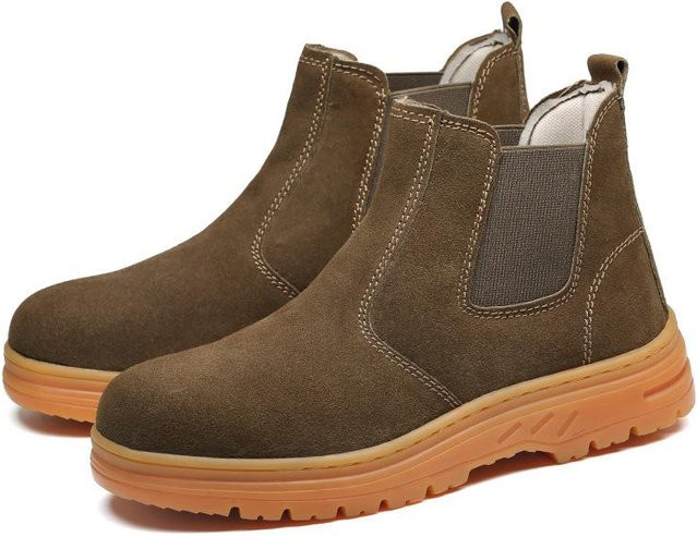 Avant-garde Arbeitsschutzschuhe aus Leder in Braun mit Stahlkappe, Anti-Quetsch- und Durchstichschutz, Größe 46 - Bild 1