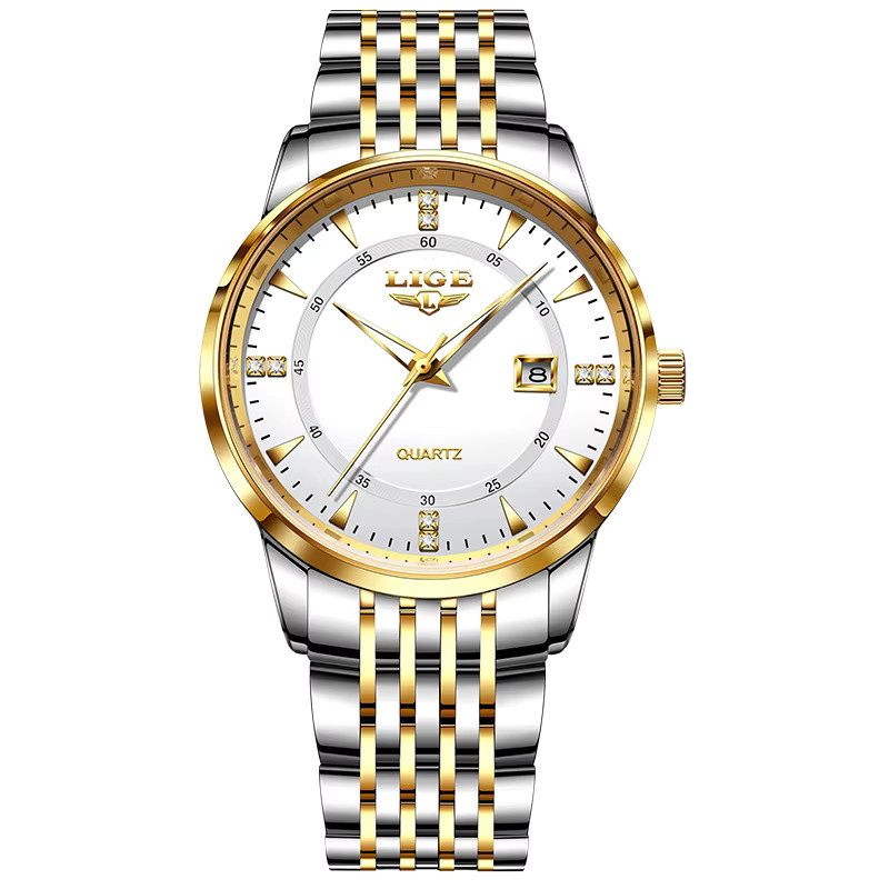 LIGE Chronograph-Armbanduhr Edelstahl, Gold, Damen - Bild 7