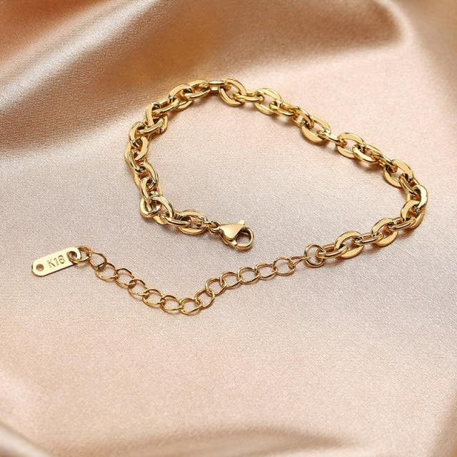 Yiran pet products Büroklammer-Kettenarmband, Edelstahl, Gold, Damen - Bild 1