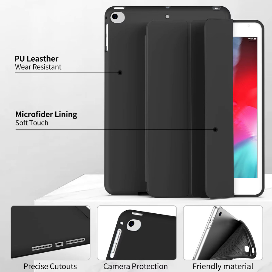 Magnetische Smart Cover Schutzhülle für Apple iPad Mini 1 2 3 4 5 Generation in Schwarz mit weichem TPU - Bild 2