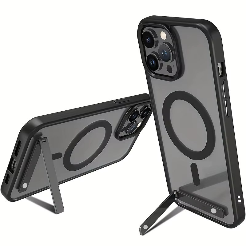 UYUXIO Magnetische Handyhülle mit Ständerabdeckung und Halterung für iPhone 17 Pro Max, 16, 15, 14, 13, 12, 11 Plus in Schwarz - Bild 7
