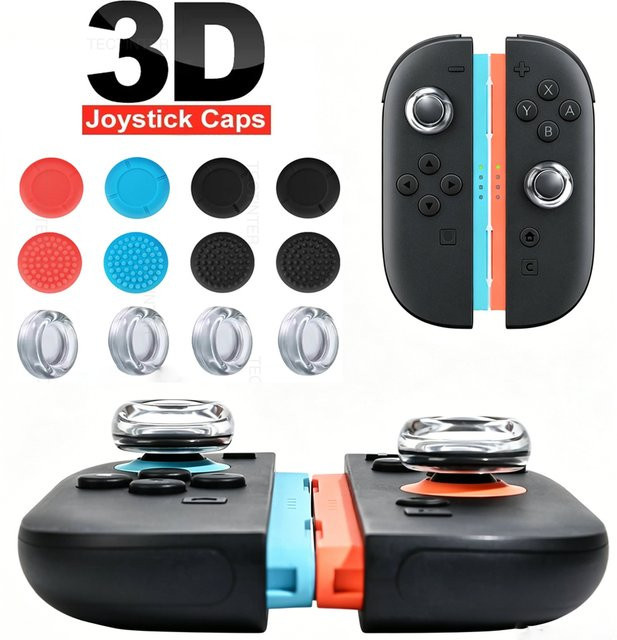 YECKTEGJ Transparente Daumenkappen für Nintendo Switch 2, PS4, PS5 und Xbox One als analoge Thumbstick-Abdeckung für deine Controller - Bild 1