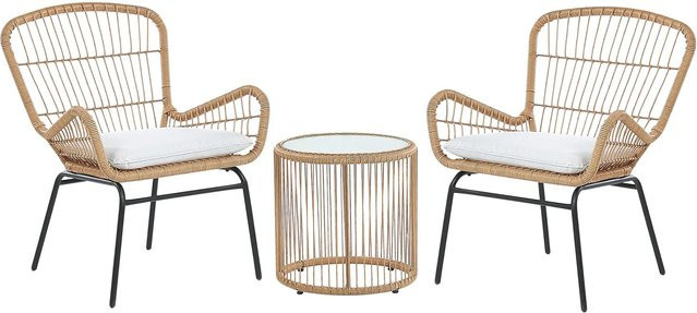 Beliani Bistro Set LABICO in Beige und Schwarz mit Kunststoff und Polyester, B/T/H: 63 x 69 x 85 cm - Bild 1